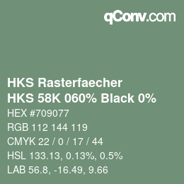 Código de color: HKS Rasterfaecher - HKS 58K 060% Black 0% | qconv.com