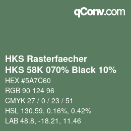 Color code: HKS Rasterfaecher - HKS 58K 070% Black 10% | qconv.com