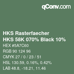 Código de color: HKS Rasterfaecher - HKS 58K 070% Black 10% | qconv.com
