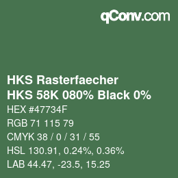 Farbcode: HKS Rasterfaecher - HKS 58K 080% Black 0% | qconv.com