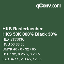 カラーコード: HKS Rasterfaecher - HKS 58K 080% Black 30% | qconv.com