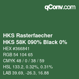 Código de color: HKS Rasterfaecher - HKS 58K 090% Black 0% | qconv.com