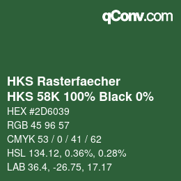 Código de color: HKS Rasterfaecher - HKS 58K 100% Black 0% | qconv.com