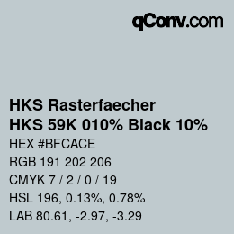 Color code: HKS Rasterfaecher - HKS 59K 010% Black 10% | qconv.com