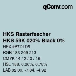 Color code: HKS Rasterfaecher - HKS 59K 020% Black 0% | qconv.com
