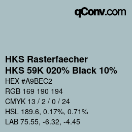 Code couleur: HKS Rasterfaecher - HKS 59K 020% Black 10% | qconv.com