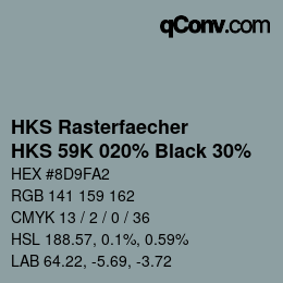 Código de color: HKS Rasterfaecher - HKS 59K 020% Black 30% | qconv.com