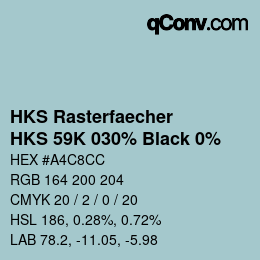 カラーコード: HKS Rasterfaecher - HKS 59K 030% Black 0% | qconv.com