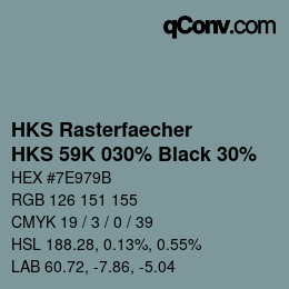 Color code: HKS Rasterfaecher - HKS 59K 030% Black 30% | qconv.com