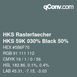 Color code: HKS Rasterfaecher - HKS 59K 030% Black 50% | qconv.com