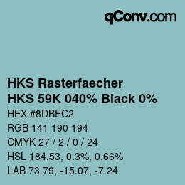 Color code: HKS Rasterfaecher - HKS 59K 040% Black 0% | qconv.com