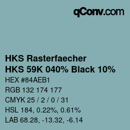 カラーコード: HKS Rasterfaecher - HKS 59K 040% Black 10% | qconv.com
