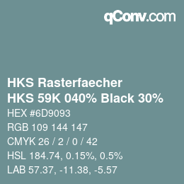 カラーコード: HKS Rasterfaecher - HKS 59K 040% Black 30% | qconv.com