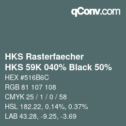 Color code: HKS Rasterfaecher - HKS 59K 040% Black 50% | qconv.com