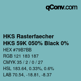 カラーコード: HKS Rasterfaecher - HKS 59K 050% Black 0% | qconv.com