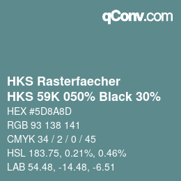 カラーコード: HKS Rasterfaecher - HKS 59K 050% Black 30% | qconv.com