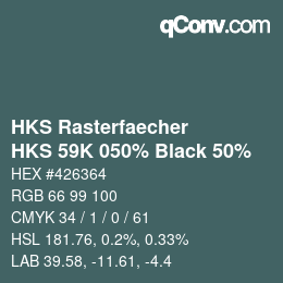 Código de color: HKS Rasterfaecher - HKS 59K 050% Black 50% | qconv.com