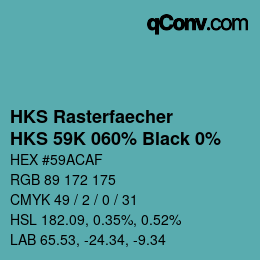 Code couleur: HKS Rasterfaecher - HKS 59K 060% Black 0% | qconv.com