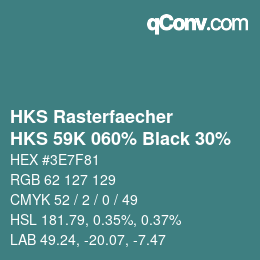 Code couleur: HKS Rasterfaecher - HKS 59K 060% Black 30% | qconv.com