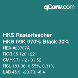 Code couleur: HKS Rasterfaecher - HKS 59K 070% Black 30% | qconv.com