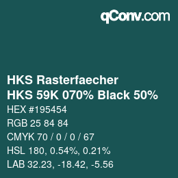Código de color: HKS Rasterfaecher - HKS 59K 070% Black 50% | qconv.com