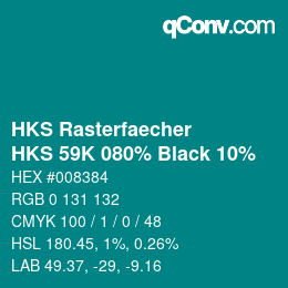 Color code: HKS Rasterfaecher - HKS 59K 080% Black 10% | qconv.com