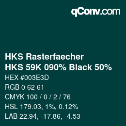 Code couleur: HKS Rasterfaecher - HKS 59K 090% Black 50% | qconv.com