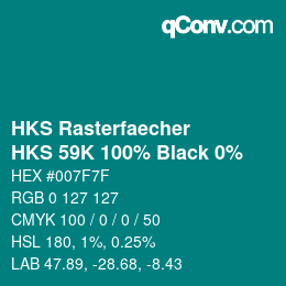 カラーコード: HKS Rasterfaecher - HKS 59K 100% Black 0% | qconv.com