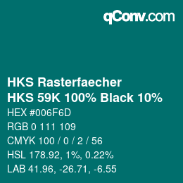 Color code: HKS Rasterfaecher - HKS 59K 100% Black 10% | qconv.com