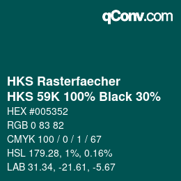 Color code: HKS Rasterfaecher - HKS 59K 100% Black 30% | qconv.com
