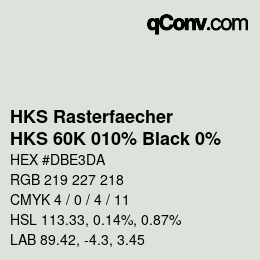 Código de color: HKS Rasterfaecher - HKS 60K 010% Black 0% | qconv.com