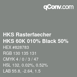 Code couleur: HKS Rasterfaecher - HKS 60K 010% Black 50% | qconv.com