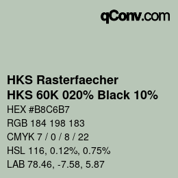 カラーコード: HKS Rasterfaecher - HKS 60K 020% Black 10% | qconv.com