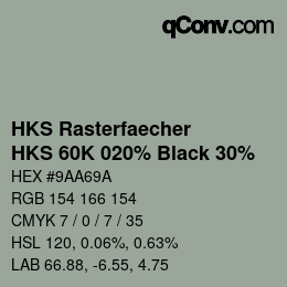 Color code: HKS Rasterfaecher - HKS 60K 020% Black 30% | qconv.com