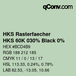 カラーコード: HKS Rasterfaecher - HKS 60K 030% Black 0% | qconv.com