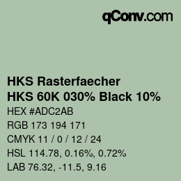 カラーコード: HKS Rasterfaecher - HKS 60K 030% Black 10% | qconv.com