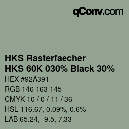 Code couleur: HKS Rasterfaecher - HKS 60K 030% Black 30% | qconv.com