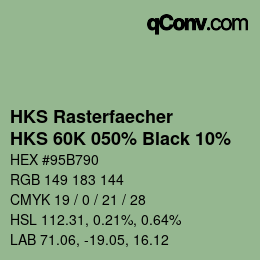 Color code: HKS Rasterfaecher - HKS 60K 050% Black 10% | qconv.com