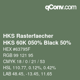 Color code: HKS Rasterfaecher - HKS 60K 050% Black 50% | qconv.com