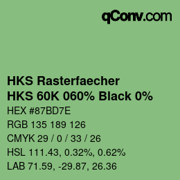 Código de color: HKS Rasterfaecher - HKS 60K 060% Black 0% | qconv.com
