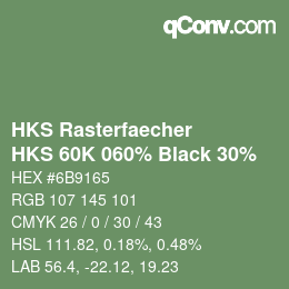 Color code: HKS Rasterfaecher - HKS 60K 060% Black 30% | qconv.com