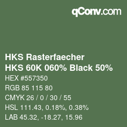 Código de color: HKS Rasterfaecher - HKS 60K 060% Black 50% | qconv.com