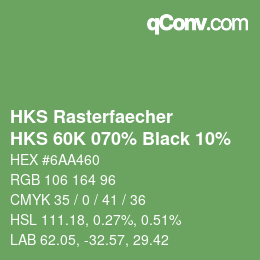カラーコード: HKS Rasterfaecher - HKS 60K 070% Black 10% | qconv.com