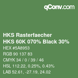 Color code: HKS Rasterfaecher - HKS 60K 070% Black 30% | qconv.com