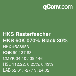 Color code: HKS Rasterfaecher - HKS 60K 070% Black 30% | qconv.com