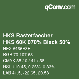 Code couleur: HKS Rasterfaecher - HKS 60K 070% Black 50% | qconv.com