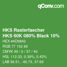 Color code: HKS Rasterfaecher - HKS 60K 080% Black 10% | qconv.com