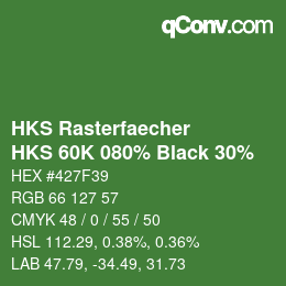 Color code: HKS Rasterfaecher - HKS 60K 080% Black 30% | qconv.com