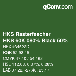 Código de color: HKS Rasterfaecher - HKS 60K 080% Black 50% | qconv.com