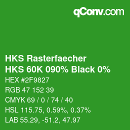 Código de color: HKS Rasterfaecher - HKS 60K 090% Black 0% | qconv.com